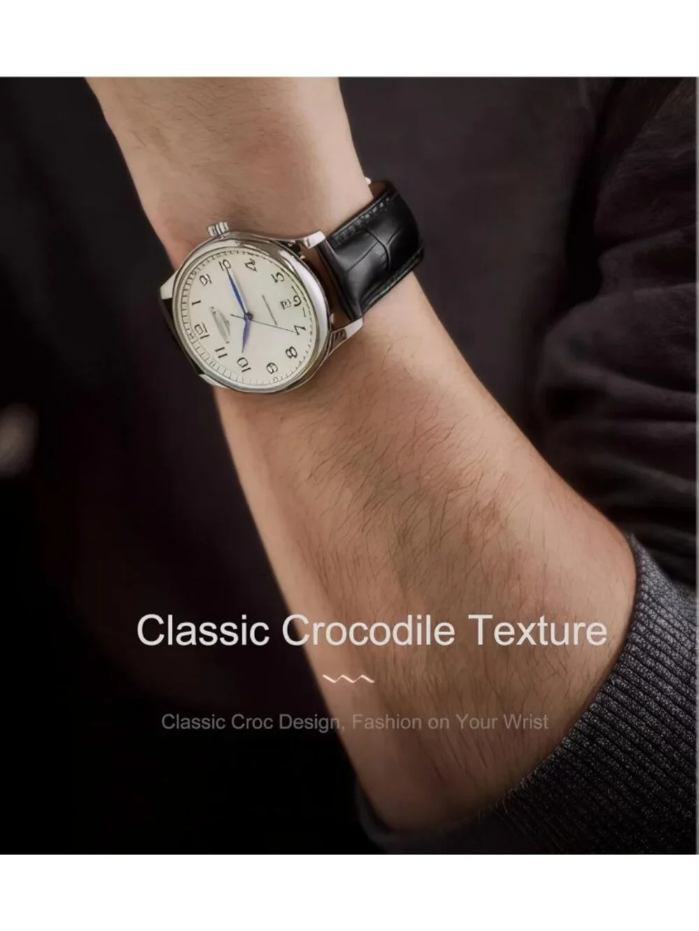 Stylish Croco Leather Watch Bands for Men & Women, Quick Release, 18mm-24mm